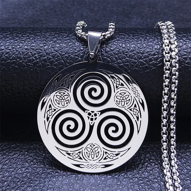 Viking Celtic Stainless Steel Pendant Necklace