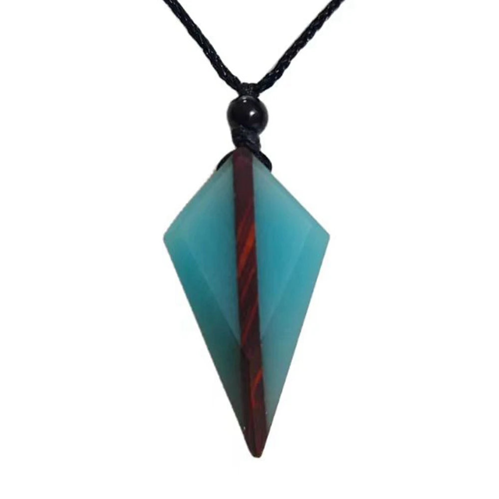 Wood Resin Night Light Pendant Necklace