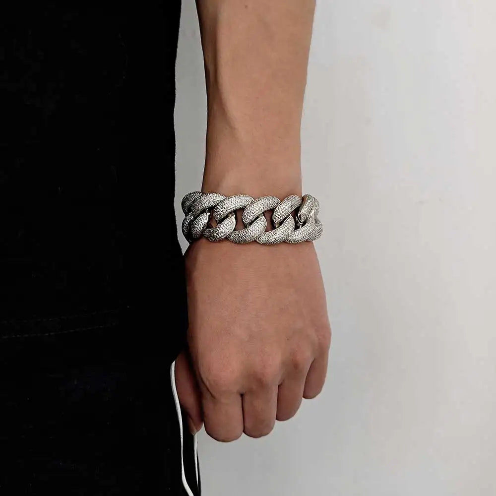 Iced Out Cuban Necklace Stainless Steel 25MM