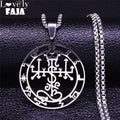 Satan Symbol Silver Pendant Necklace — Stainless Steel