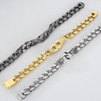 Vintage Solid Stainless Steel Charm Man Bracelet for Men Totem Chain Men‘s Bracelets On Hand Bands Viking Jewelry