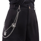 Gothic Spider Pants Chain — Double-Layer Ring Metal Waist Chain