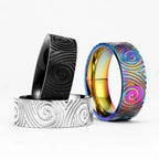 Fingerprint Swirl Ring — Stainless Steel