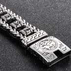 Religious Man Bracelet Stainless Steel 22MM Width Buddhist Scriptures Link Men's Bracelets Leather Wristband On Hand