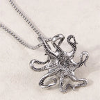Fashion Trendy Vintage Octopus Pendant Necklaces Jewelry For Women Hip Hop Long Necklace Men Women Jewelry Accessory