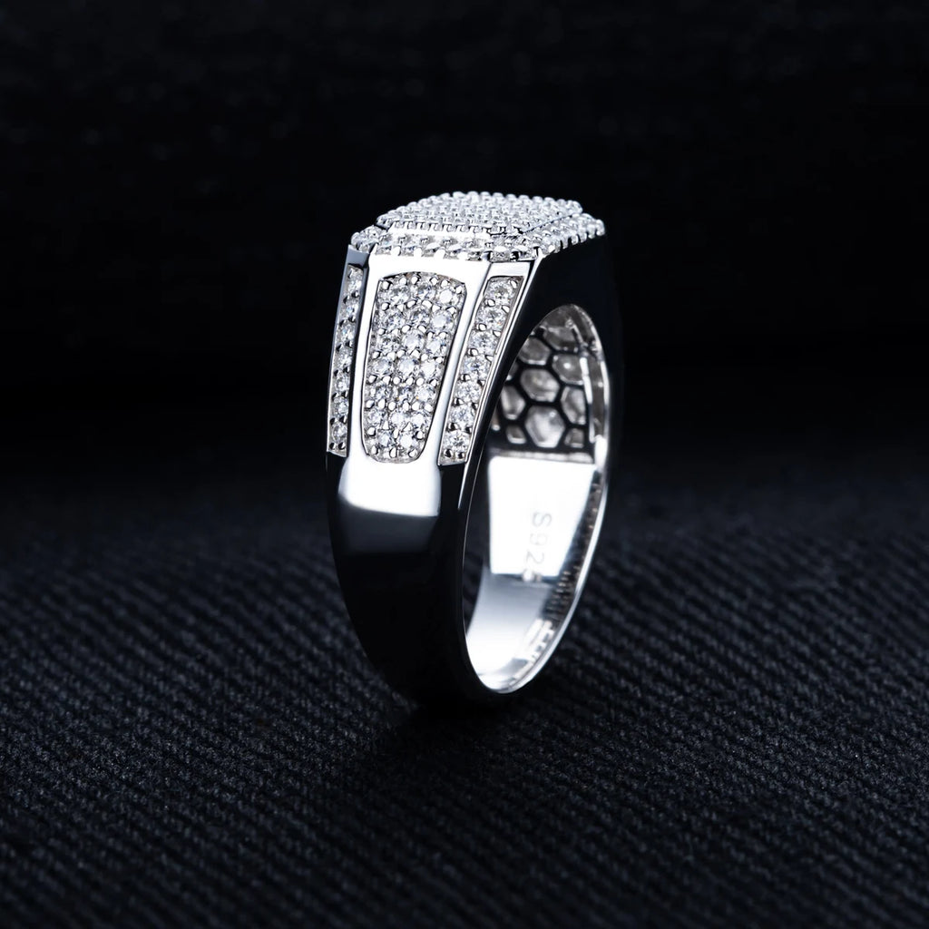 Iced Out Moissanite Ring — 925 Silver
