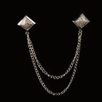 Vintage Double Chain Tassel Brooch — Lapel Pin Suit Badge