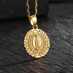 Stainless Steel Christian Virgin Mary Pendant Our Lady of Guadalupe Necklace Women's Religious Lucky Amulet Jewelry Gift