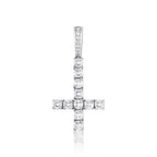 JINAO New Upside Down CROSS Pendant PINK Black Iced Out Cubic Zirconia Men's Necklace Hip Hop Fashion Jewelry For Gift