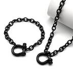 Anchor Steel Pendant Geometric Horseshoe Buckle