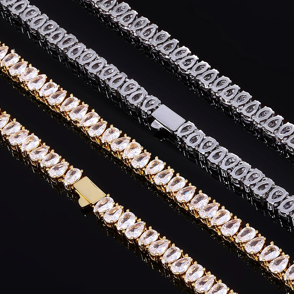 Tennis Chain Necklace Stainless Steel 6MM Water Drop