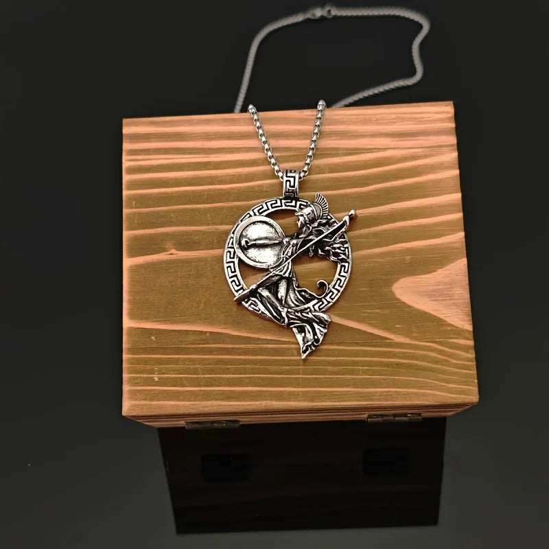 Greek Mythology Athena Sparta Pendant Necklace — 60cm Chain