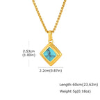 Stylish Natual Stone Necklace for Men,Stainless Steel Geometric Pendant Necklace,New Trend Jewelry Gift