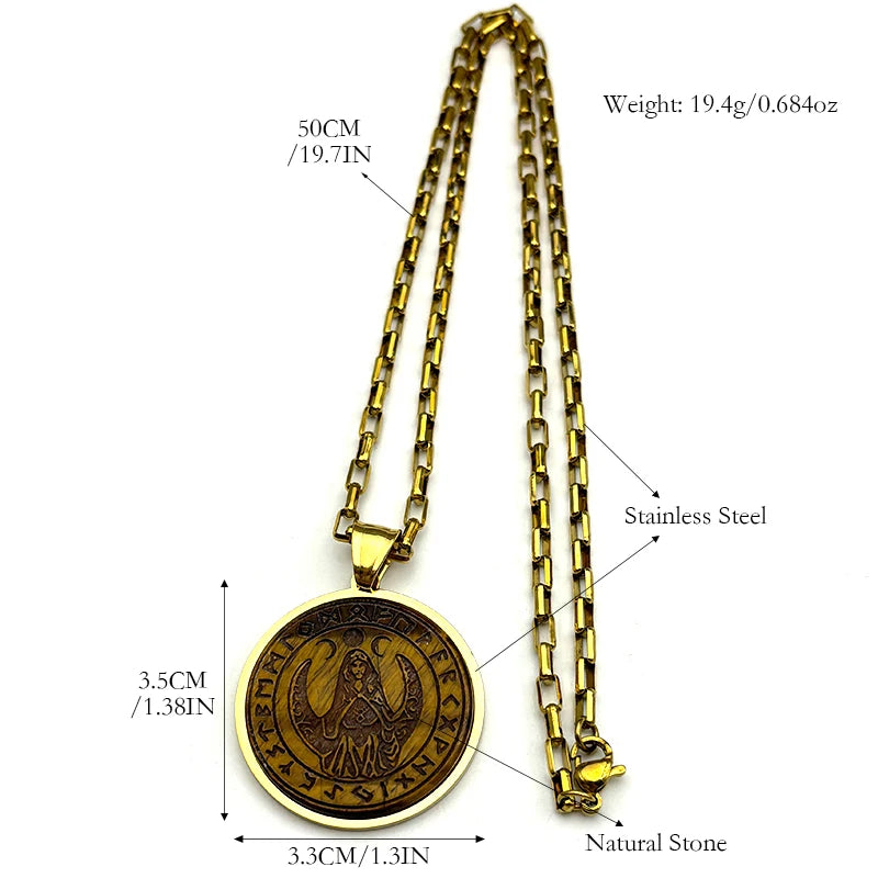 Viking Steel Pendant Witch Triple Moon Goddess