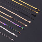 1pc Fashion Unisex Snake Chain Stainless Steel Jewelry Flat Snake Herringbone Chain Necklaces for Women Men New Trend