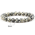 Fashion 4/6/8mm Stone Beads Prayer Bracelets For Women Men Spotted Stone Dalmatian Bead Bangle Yoga Healing Friend