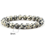 Fashion 4/6/8mm Stone Beads Prayer Bracelets For Women Men Spotted Stone Dalmatian Bead Bangle Yoga Healing Friend