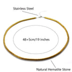 Exquisite Hematite Stone Beads Necklace Men 4 Styles Silver Gold Color 19 Inches Short Collar Jewelry Wealth Leisure Accessories