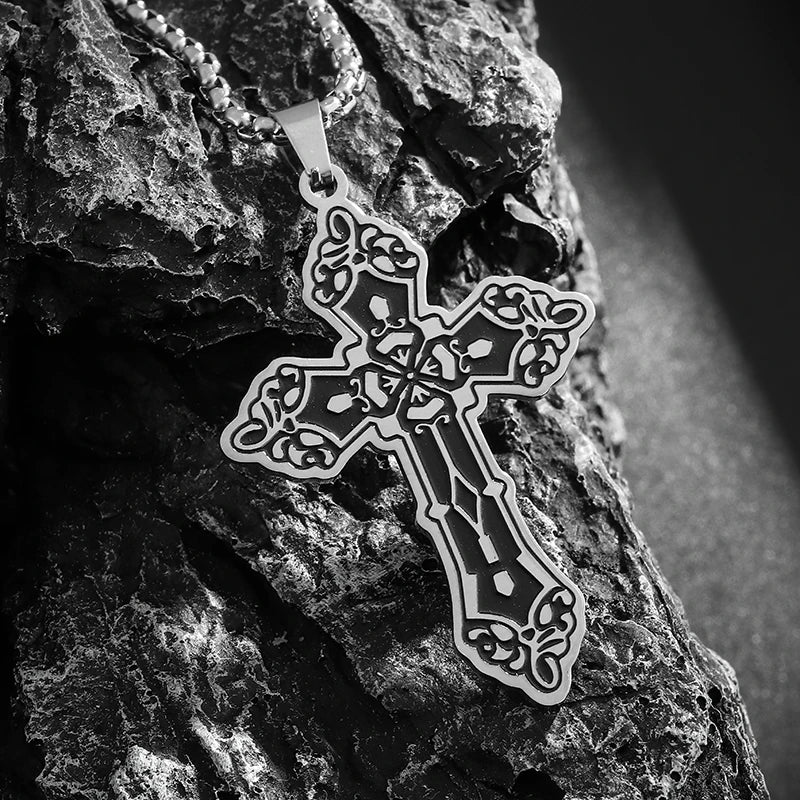 Vintage Catholic Cross Pendant Necklace — Amulet