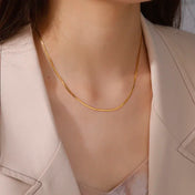 Gold Herringbone Snake Chain Necklace 5mm — Stainless Steel