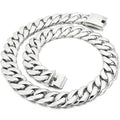 Hip Hop 25MM Width Cuban Chain Necklace for Men Heavy Solid Polished Stainless Steel Choker Chains For Man Jewellery