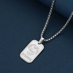 Viking Calendar Rune Medallion Pendant Necklace — Stainless Steel