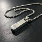 Minimalist Vertical Rectangle Bar Necklace — 316L Stainless Steel