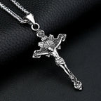 Vintage Jesus Cross Pendant — 316L Stainless Steel