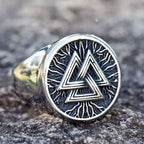 2023 New Fashion 316L Stainless Steel Viking Valknut Ring Amulet For Man Free Shipping