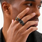 Viking Knot Natural Stone Signet Ring