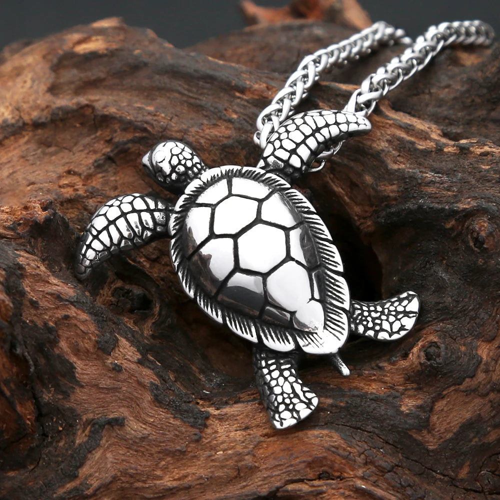 Turtle Pendant — Stainless Steel