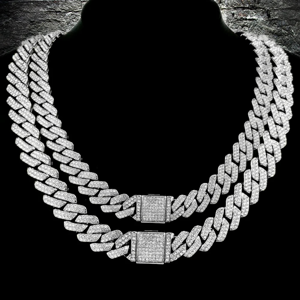 Iced Out Miami Cuban Chain 14mm — Silver
