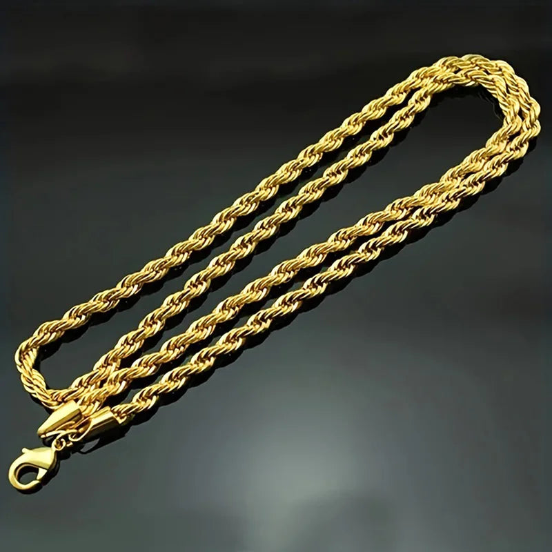 Twisted Rope Chain Necklace — Versatile Sizing