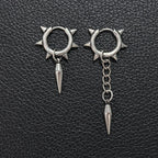Punk Gothic Spike Asymmetric Dangle Hoop Earrings