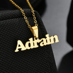 Customized Names Pendant Necklace Stainless Steel Personalized Jewelry Cuban Thick Chain for Men Women Detachable Necklace Gift