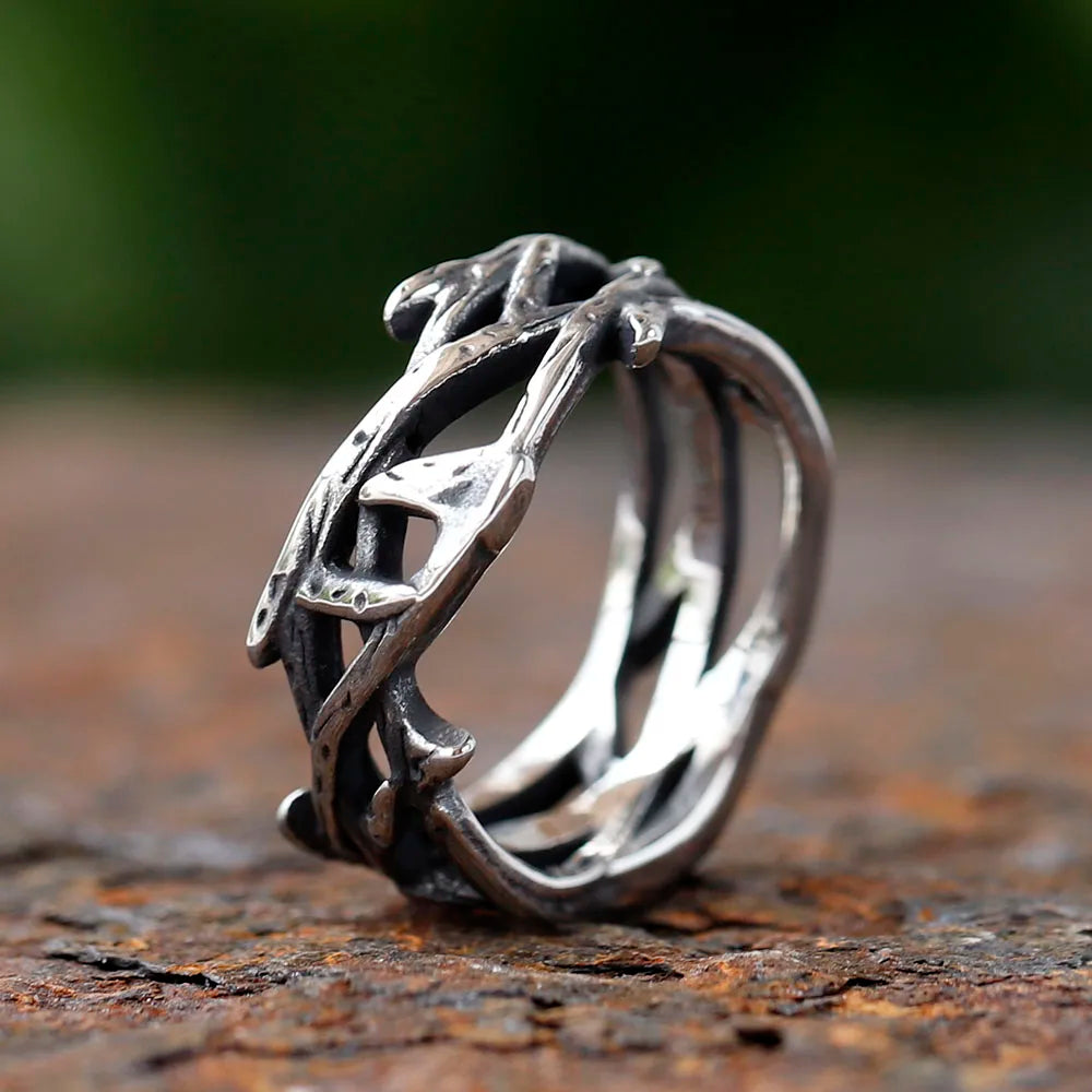 2024 New Personality 316L Stainless Steel Irregular Thorns Couple Ring Retro Finger Anels For Man Women Lovers Jewelry Gift