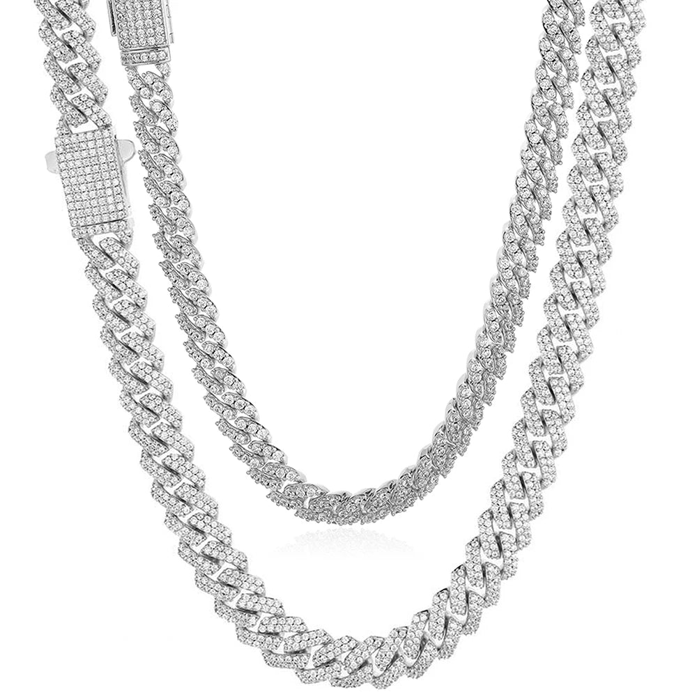 Iced Out Cuban Chain Necklace Stainless Steel 8MM