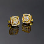 Iced Out Square Zirconia Stud Earrings CZ