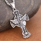 Classic St. Michael Cross Necklace — Stainless Steel