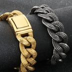 Retro 19MM Heavy Duty Cuban Link Chain Man Bracelet for Men Punk Gothic 316L Stainless Steel Jewelry Men's Bracelets