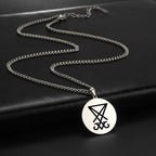 Sigil Of Lucifer Pendant Necklace Stainless Steel Seal Of Satan Satanic 2023 New Fashion Amulet Necklace Jewelry for