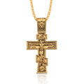 Movie John Wick Jesus Cross Necklace Crucifix Eastern Orthodox Prayer Big Pendant For Men Women Jewelry Accessories