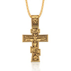 Movie John Wick Jesus Cross Necklace Crucifix Eastern Orthodox Prayer Big Pendant For Men Women Jewelry Accessories