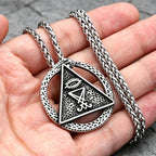 Ouroboros Triangle Eye Pendant Necklace — Amulet, Stainless Steel