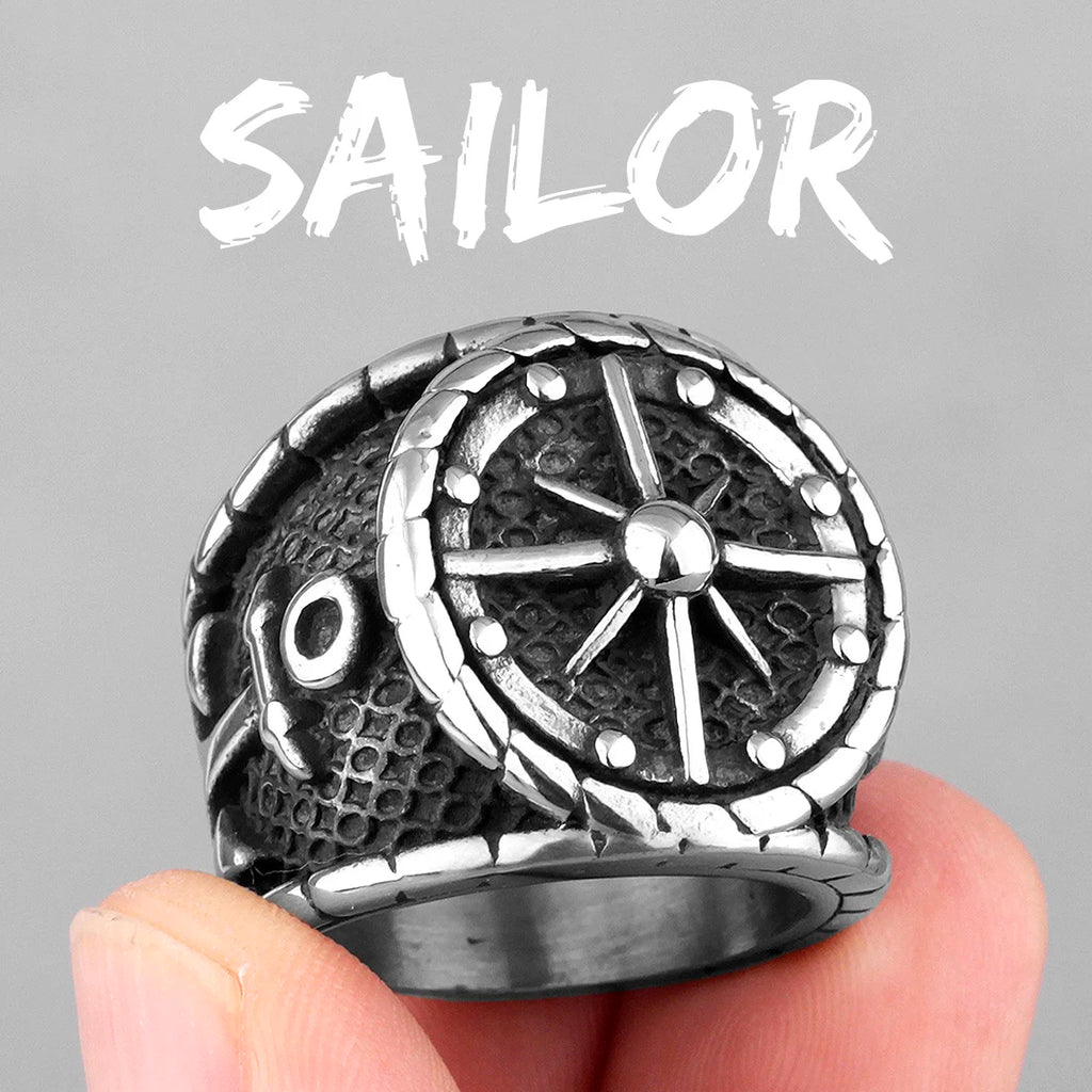 Anchor Lighthouse Ring — Stainless Steel