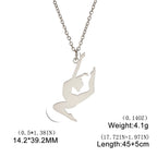 Unift Stainless Steel Sport Women Necklace Runner Rhythmic Gymnastics  Silhouette Pendant Fashion Birthday Jewelry Wholesale