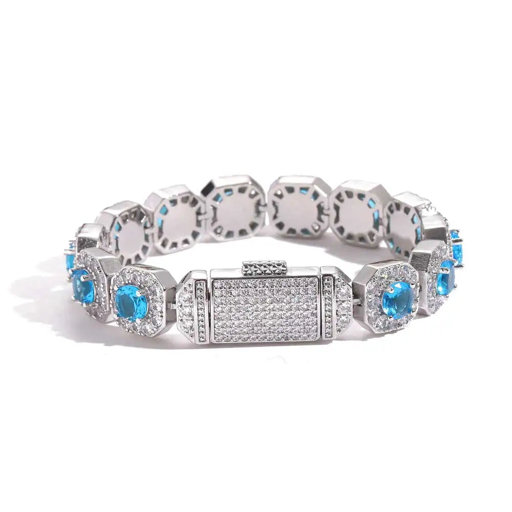 Tennis Chain Necklace Stainless Steel 12MM Cluster