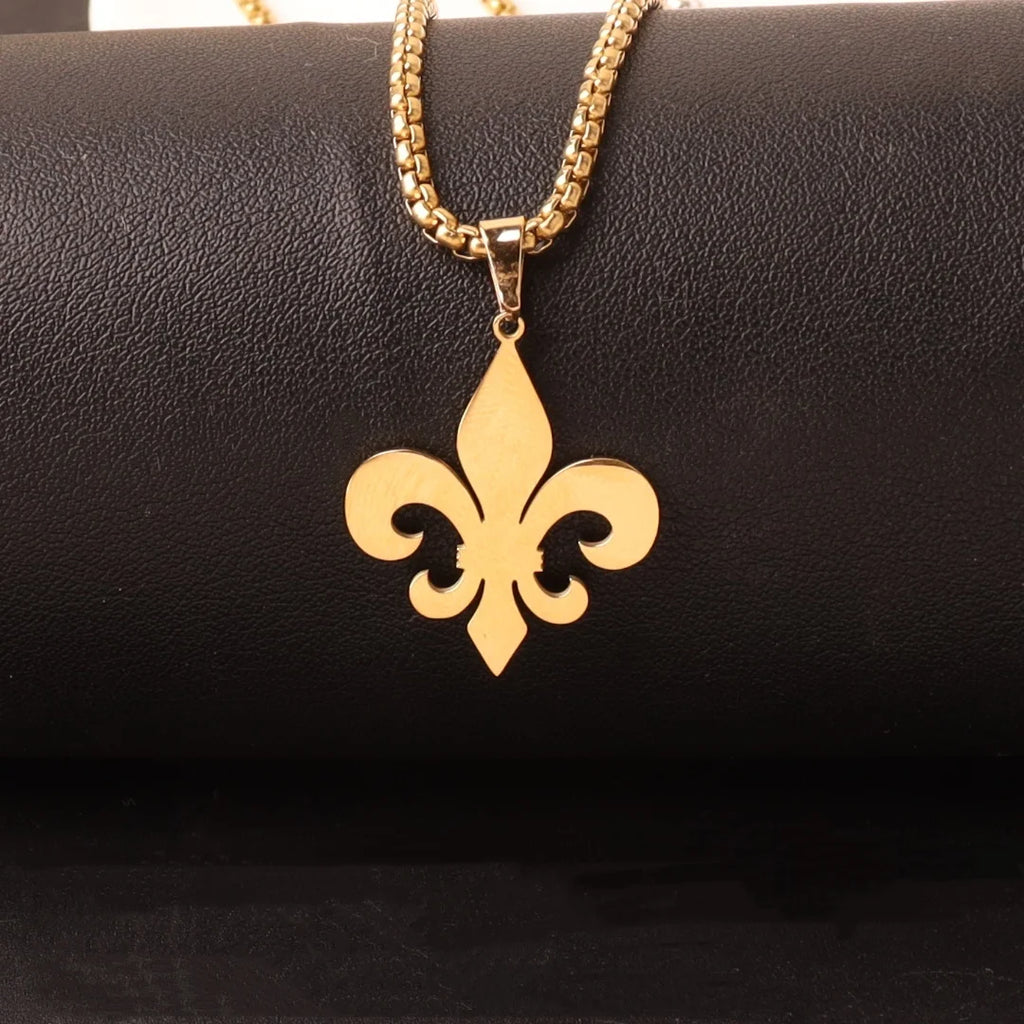 Fleur De Lis Pendant Necklace — Stainless Steel