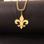 Fleur De Lis Pendant Necklace — Stainless Steel