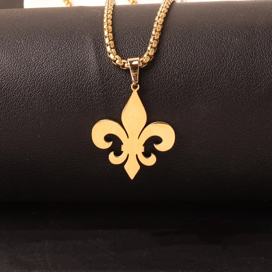 Fleur De Lis Pendant Necklace — Stainless Steel